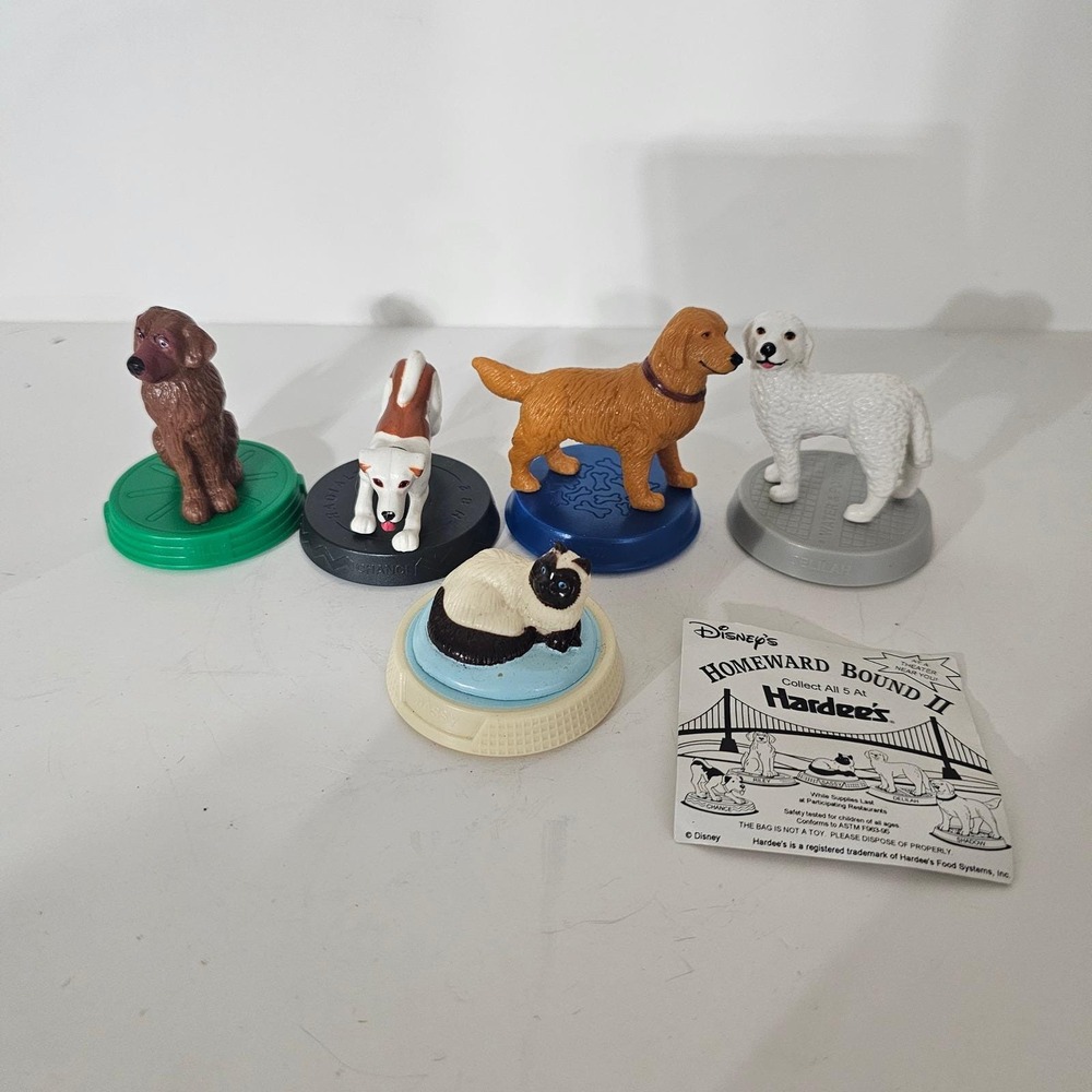 Vintage 1996 Disney Homeward Bound II Hardee's Toy Figures Complete Set of 5